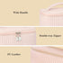 Makeup Bag, Travel Cosmetic Case with Brush Organizer, Double-way Zipper Beauty Bag for Skincare Products (Pink)