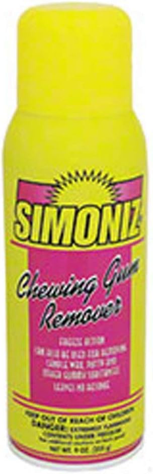 Simoniz Chewing Gum Remover 9 oz Spray, Cleans Candle Wax, Putty, Gummy Residues on Carpet and Upholstery