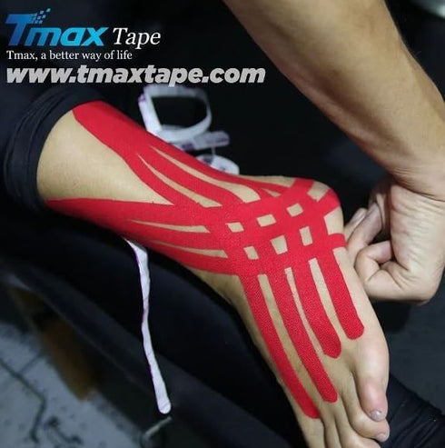 Tmax Waterproof Kinesiology Tape | Athletic Sports Tape for Injury, Muscle Support, Pain Relief (5 m * 5 cm, Pack of 2)