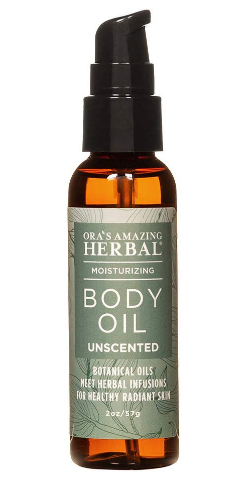 Unscented Body Oil Travel Size with Pump - Fragrance Free Massage Oil for Men and Women with Grapeseed & Jojoba
