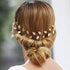 Yean Gold Leaf Wedding Headband Bridal Headpieces for Bridesmaid and Flowergirls (Gold, 15.7 Inches)
