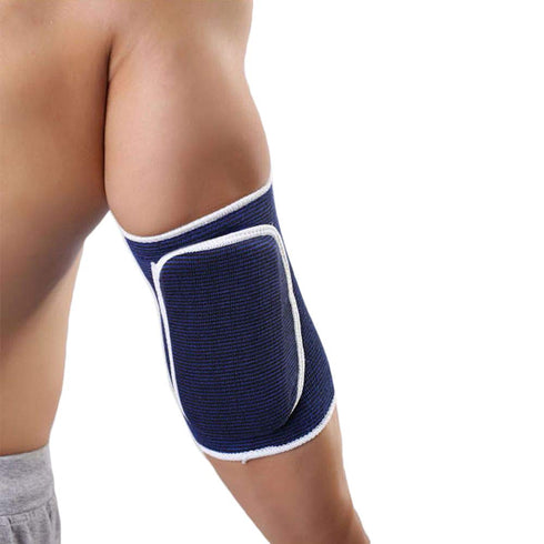 Workouty 1 Pair Compression Elbow Pads - Arm Brace Support Fitness Protector for Volleyball Basketball (Blue)