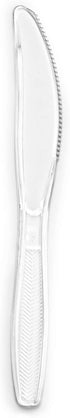 PLASTICPRO Clear Plastic Knives, Disposable Cutlery, Medium Weight Utensils, 200 Count