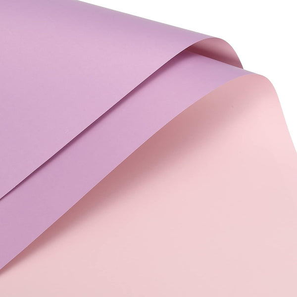 MECCANIXITY 10 Pcs Double Sided Color Flower Wrapping Paper Purple 22.8"x22.8" Waterproof for Florist Bouquet Supplies