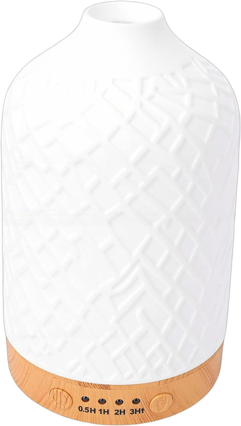 MOTOULAX 7 Ceramic Essential Oil Diffuser, Aromatherapy Diffuser with Color Night Light and Auto Shut Off, Fine Mist