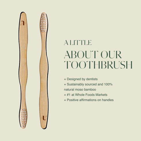 Plus Ultra Bamboo Toothbrush - Soft Bristle, BPA Free, Dentist-Approved All-Natural Toothbrush for Adults