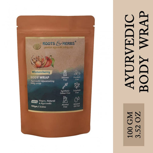 ROOTS AND HERBS Ayurvedic Body Wrap Shower Powder for Women & Men - Vegan, Paraben Free, No SLS