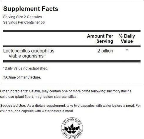 Swanson Acidophilus 2 Billion Cfu 100 Capsules