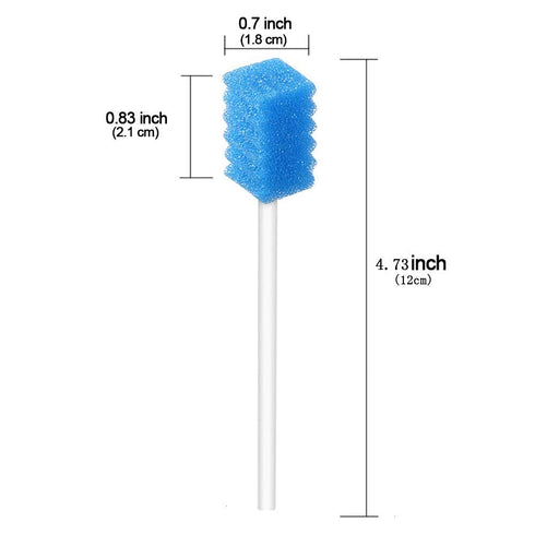 Wellgler's Oral Care Swabs Disposable - Blue, 100 Counts for Convenient Oral Hygiene