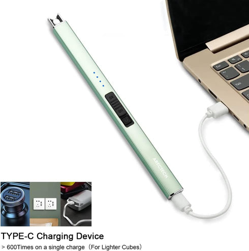 ARECTECH Electric Candle Lighter with Type-C Cable, Rechargeable Plasma Arc Lighter for Camping