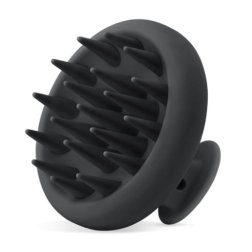 HEETA Scalp Massager Hair Growth Scrubber, Soft Bristles, Silicone Design, Exfoliator for Dandruff & Relaxation, Black
