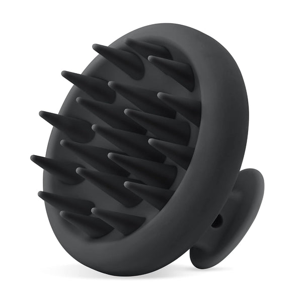 HEETA Scalp Massager Hair Growth Scrubber, Soft Bristles, Silicone Design, Exfoliator for Dandruff & Relaxation, Black