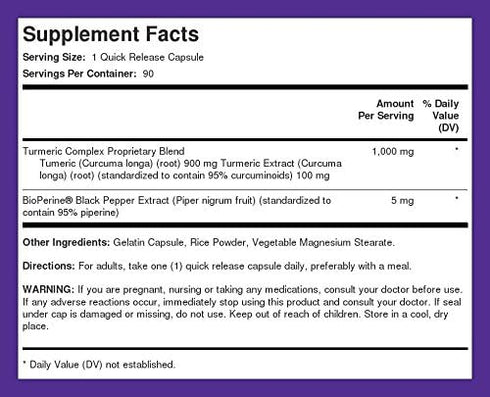 Piping Rock Turmeric Curcumin with Black Pepper 1000mg | 90 Capsules | Non-GMO, Gluten Free Turmeric Complex