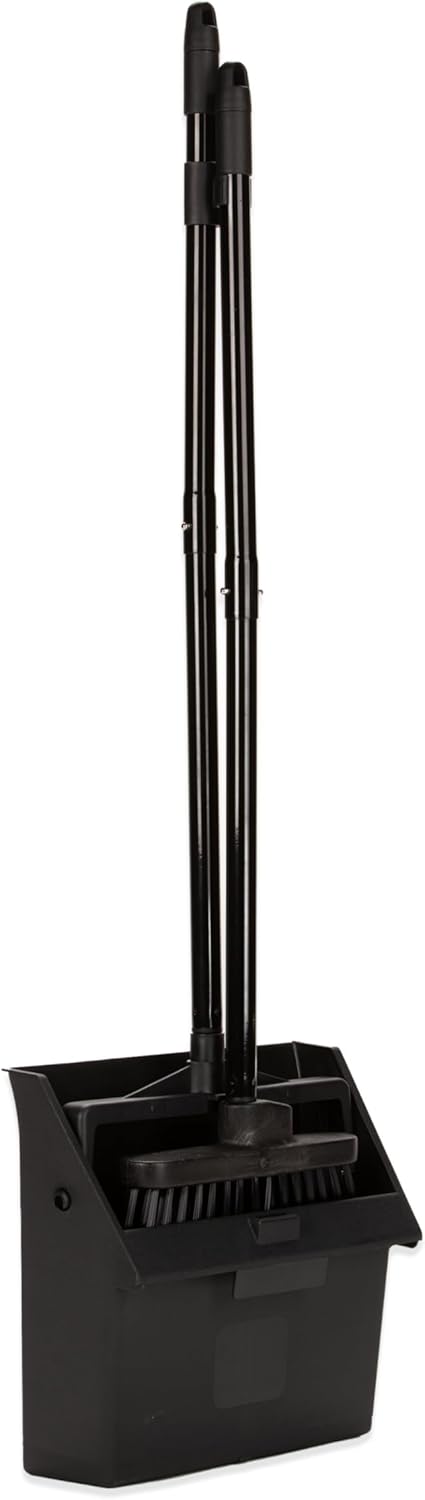 Set 36" 2-Piece Commercial Carlisle FoodService Products Duo-Pan Lobby Broom and Dustpan Upright Broom with Handle