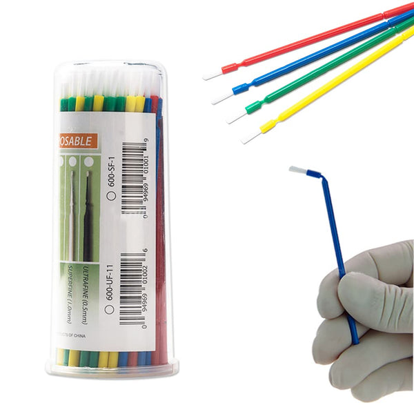 SNAWOP Dental Micro Applicator, 100PCS Disposable Brushes, 4 Colors for Teeth Whitening and Cleaning
