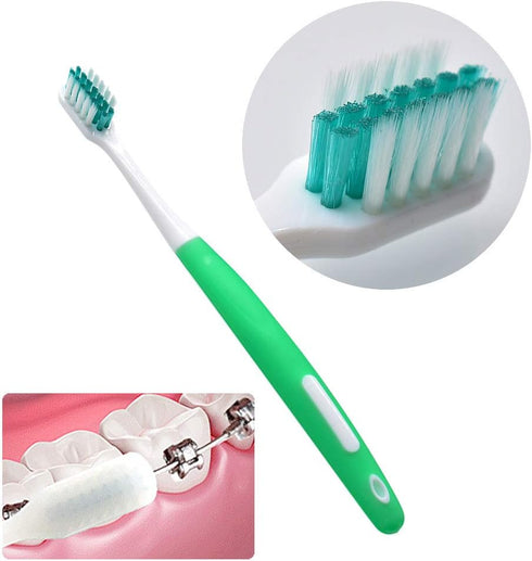 Angzhili Portable Orthodontic Toothbrush Kit for Braces, Dental Care Kit with Interdental Brush, Dental Wax, Floss,