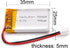 MSDS Verified Part Number: 502535, Rechargeable 3.7V 400mAh Li Lipo Lithium Polymer Ion Battery Pack with 2 Pin 2.0mm JST Connector