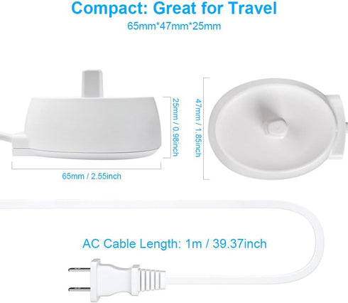 Oral B Electric Toothbrush Replacement Charger, Compatible with Most Oral B Braun Models, Waterproof IPX7 Portable