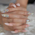 Luxury Fake Nails Designer Extra Long Ombre French Jewelry Pre-designed Nails with Natural Stiletto AB Stones