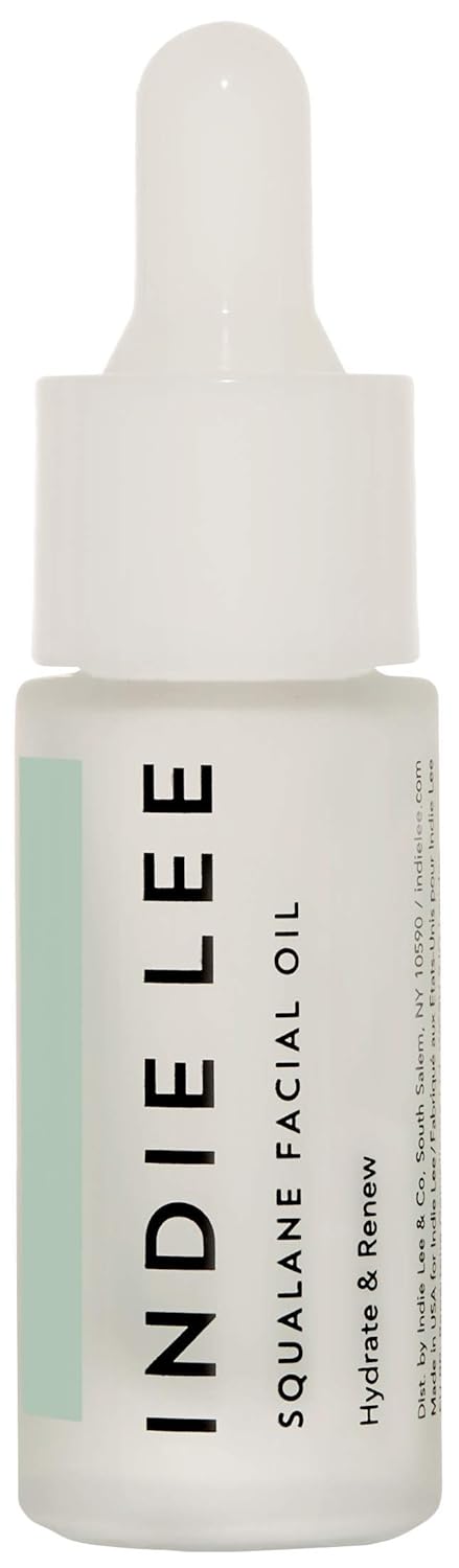 Indie Lee 100% Squalane Oil, Travel Size Daily Face Oil & Hydrating Moisturizer for Dry Skin, TSA Approved (10ml)