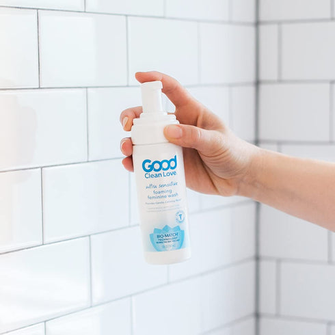 Good Clean Love Ultra Sensitive Foaming Feminine Wash, pH-Balanced Vaginal Soap, 5 Oz, Natural Ingredients