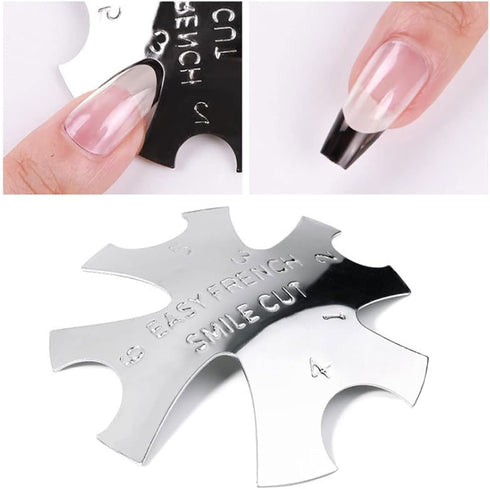 Lokyango French Cutter for Nails, 3pcs French Tip Cutter Set with 2 Brushes, 1 Cutting Knife, 5 Spare Blades