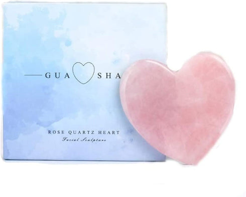 ZHDECOR Healing Crystal Rose Quartz Heart Love Massage Tool Natural Gemstone Gua Sha Board Facial Scraping Massager