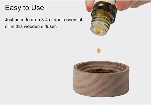 NaYiissi Wood Essential Oil Diffuser, Wooden Aromatherapy Diffuser, Small Round Oil Diffuser for Home Office Car Yoga