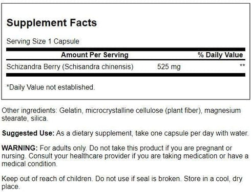 Swanson Full Spectrum Schizandra Berries - Herbal Supplement Promoting Stress Support & Liver Health - Helps Easy Body and Mind w/Natural Ingredients - (90 Capsules, 525mg Each)