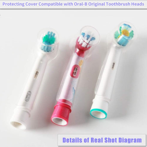 Electric Toothbrush Travel Case for Oral-B Toothbrushes, 4 Pcs Toothbrush Head Covers (Pink)