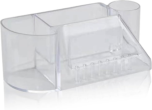 HURRISE Transparent Nail Drill Grinding Bit Organizer, Large Capacity Holder Storage Case for Manicure Tools