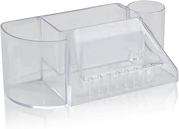 HURRISE Transparent Nail Drill Grinding Bit Organizer, Large Capacity Holder Storage Case for Manicure Tools