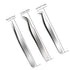 Quewel Eyelash Extension Tweezers Set, Curved and Straight Stainless Steel Applicator Tool, 3 Pcs (Silver, Mirrored)