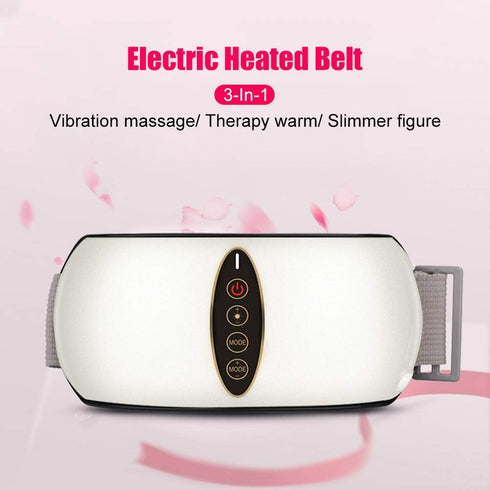 WOOLALA Abdomen Massage Belt with Heat, Therapy Heated Waist Belt Vibrating Back Massager Lower Back Wrap for Pain