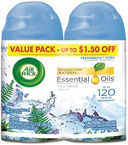 Freshmatic Ultra Automatic Spray Refill, Fresh Waters, Aerosol (5.89 Oz, 2/Pack)