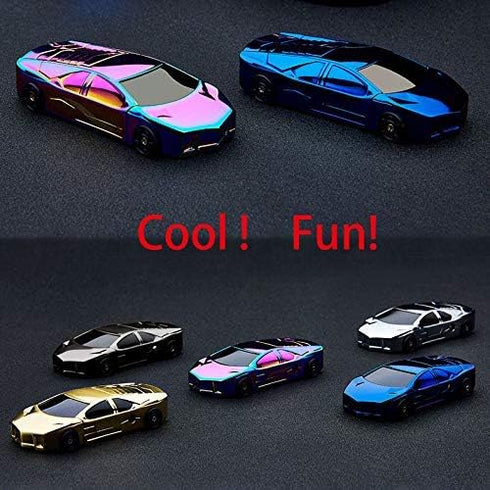 Starry Sky Dual Arc Plasma Lighter - Windproof, Touch-Start with LED Light, USB Rechargeable, Car Shape, Novelty