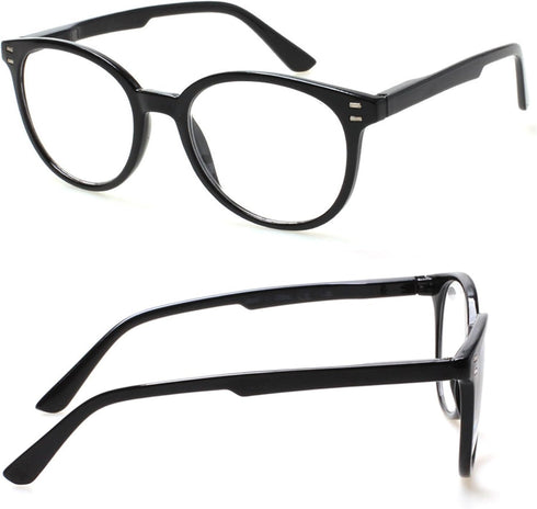 3 Pack Reading Glasses Spring Hinge Stylish Readers, Black/Tortoise for Men and Women, 1.0 Medium
