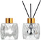 VANTOBEST 2PCS 50ml/1.7oz Glass Diffuser Bottle with Gold Cap, Prismatic Design, Essential Oil
