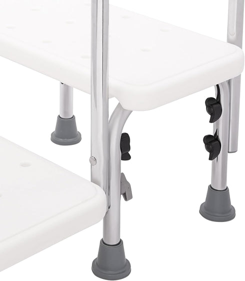 HOLMZCED 2 220 lbs Steel Step Stool with Adjustable Handle, Steps Medical Foot Stool Heavy Duty Holds Step Ladder