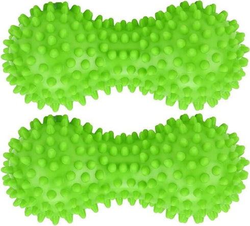 Therapist's Choice Pack of 2 Soft Spiky Massage Peanut Balls, Stress Reflexology, Porcupine Sensory
