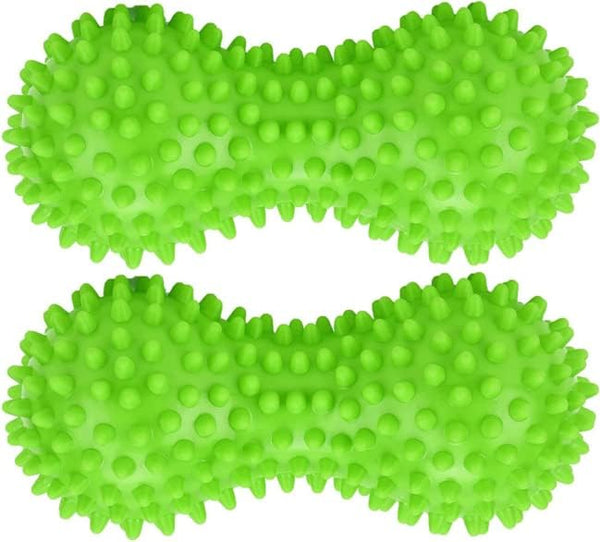 Therapist's Choice Pack of 2 Soft Spiky Massage Peanut Balls, Stress Reflexology, Porcupine Sensory