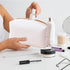 Small Makeup Bag for Women, Large Capacity Waterproof Travel Toiletry Bag, Cute Organizer for Makeup Brushes (Small