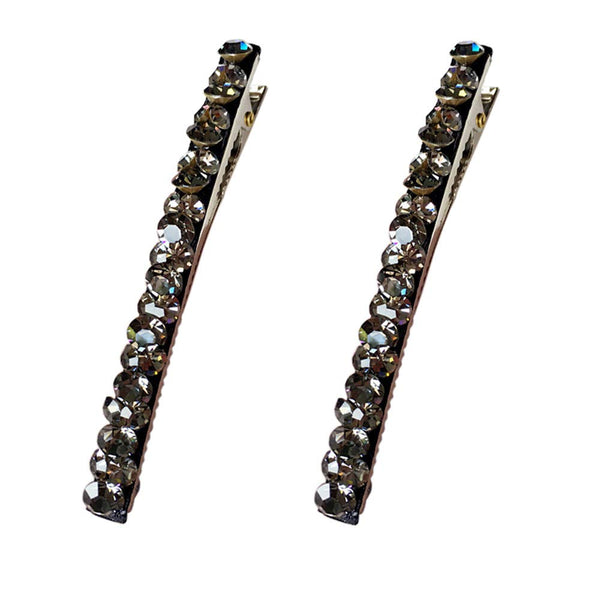 Vpang 2 Pcs Shiny Rhinestone Diamond Hair Clip, Hair Barrette Pin, Accessories for Women Girls, Gray
