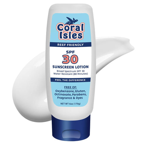 Sunscreen SPF 30, Hawaii Compliant Reef Safe, Broad Spectrum UVA/UVB Protection, 6 Fl Oz