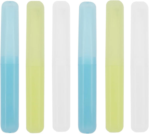 6 Pack Travel Toothbrush Containers Case - Portable Plastic Breathable Holder, Dust-Proof and Sanitary for Travel,
