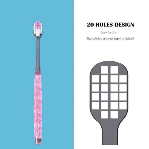 EasyHonor Soft Toothbrushes, Adult Medium Bristle Toothbrushes with Non-slip Handle, 6 Pack