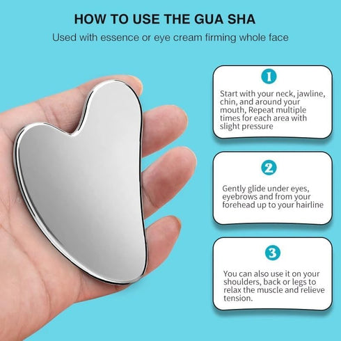 Livronic Gua sha Tool for Face | Stainless Steel Gua Sha | Facial Tools Metal Gua Sha | Tighten Skin Care Tools |