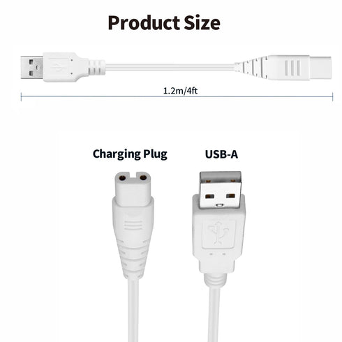 USB Charging Cable for Water Flosser, Portable Cordless Oral Irrigator Replacement Charger for Nicwell, Fairywill,