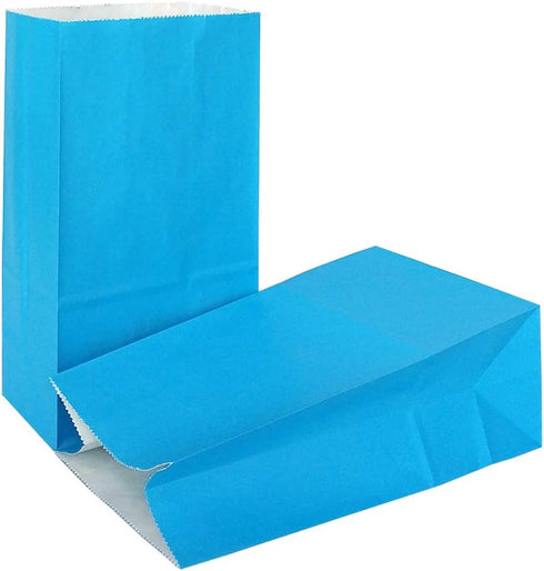 KEYYOOMY Mini Blue Paper Bags, Blue Party Favor Bags, Small Goodie Bag, 24 CT