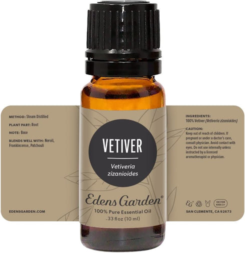 Edens Garden Vetiver Essential Oil, 100% Pure Premium Grade, Natural, Therapeutic, 10 ml (.33 fl oz)